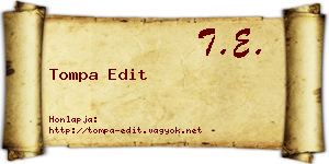 Tompa Edit névjegykártya